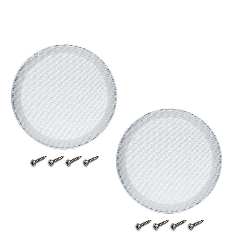Fielect 2Pcs 8" Speaker Grill Mesh Cover White SubWoofer Grill Cover Car Speaker Grill Cover Guard Protector Replacement with 8 Screws - Image 1